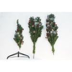 Brad Artificial de Craciun, Flippy, Sectionat pentru Perete/ Colt, 2.10 m inaltime, Verde, Decorat, Diametru Inferior