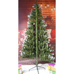 Brad Artificial de Craciun, Flippy, Sectionat pentru Perete/ Colt, 2.10 m inaltime, Verde, Decorat, Diametru Inferior
