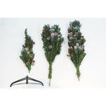 Brad Artificial de Craciun, Flippy, Sectionat pentru Perete/ Colt, 2.10 m inaltime, Verde, Decorat, Diametru Inferior