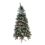 Brad Artificial de Craciun, Flippy, Sectionat pentru Perete/ Colt, 2.10 m inaltime, Verde, Decorat, Diametru Inferior