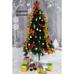 Brad artificial de Craciun tip pin, clasic, pentru interior/exterior, inaltime 90 cm, Flippy, verde, suport de plastic