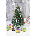 Brad artificial de Craciun tip pin inzapezit, inaltime 150 cm, diametru 85 cm, 160 ramuri cu ace 3D 12 cm, Flippy,