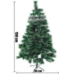 Brad artificial de Craciun tip pin inzapezit, inaltime 150 cm, diametru 85 cm, 160 ramuri cu ace 3D 12 cm, Flippy,