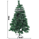 Brad artificial de Craciun tip pin inzapezit, inaltime 210 cm, diametru 115 cm, 350 ramuri cu ace 3D 12 cm, Flippy,