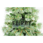 Brad artificial de Craciun tip pin, pentru interior/exterior, inaltime 180 cm, 626 ramuri, Flippy, verde, suport