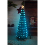 Brad artificial Pop-Up Flippy, cu instalatie integrata, Lumini RGB, Suport inclus, Stea luminata, 304 Led, 180 cm,
