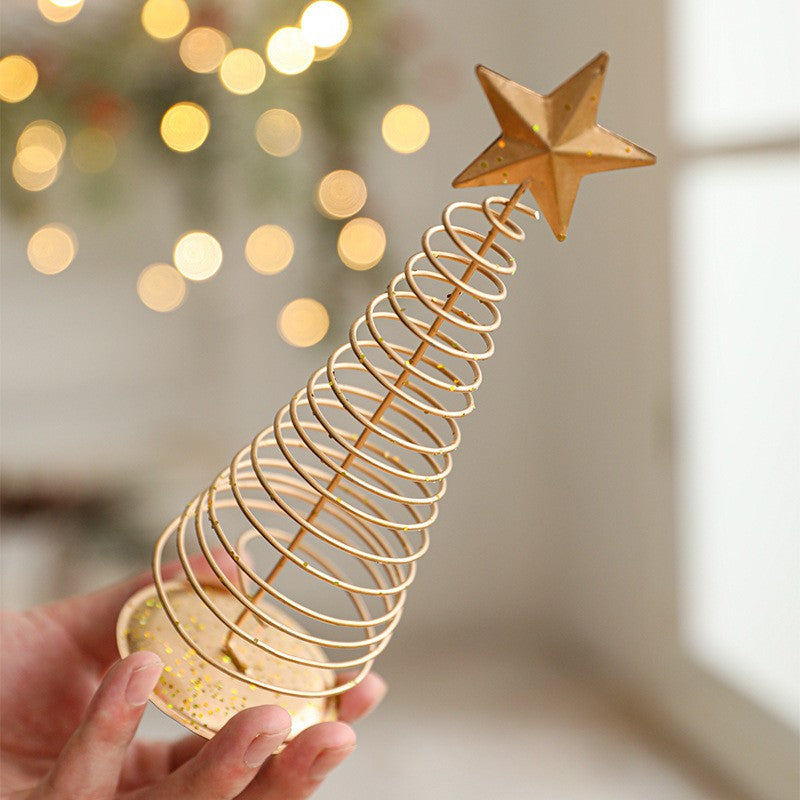 Brad de Craciun Ornament, Flippy, Decoratiune Brad micut din Metal, inaltime 19.5 x 6.5 x6.5 cm, Ornament de Craciun,