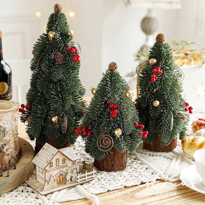 Decoratiune Craciun pentru Masa, Flippy, Ornament de Decor Model Brad de Craciun de Dimensiuni Mici, pentru Birou si