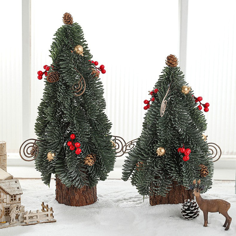 Decoratiune Craciun pentru Masa, Flippy, Ornament de Decor Model Brad de Craciun de Dimensiuni Mici, pentru Birou si