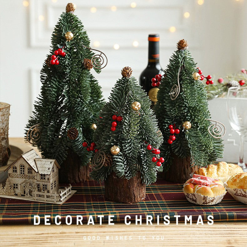 Decoratiune Craciun pentru Masa, Flippy, Ornament de Decor Model Brad de Craciun de Dimensiuni Mici, pentru Birou si
