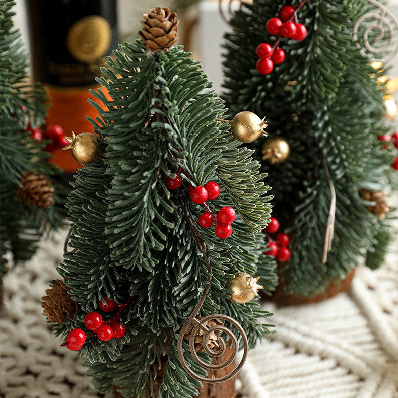 Decoratiune Craciun pentru Masa, Flippy, Ornament de Decor Model Brad de Craciun de Dimensiuni Mici, pentru Birou si