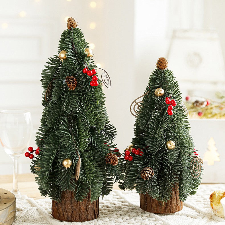 Decoratiune Craciun pentru Masa, Flippy, Ornament de Decor Model Brad de Craciun de Dimensiuni Mici, pentru Birou si