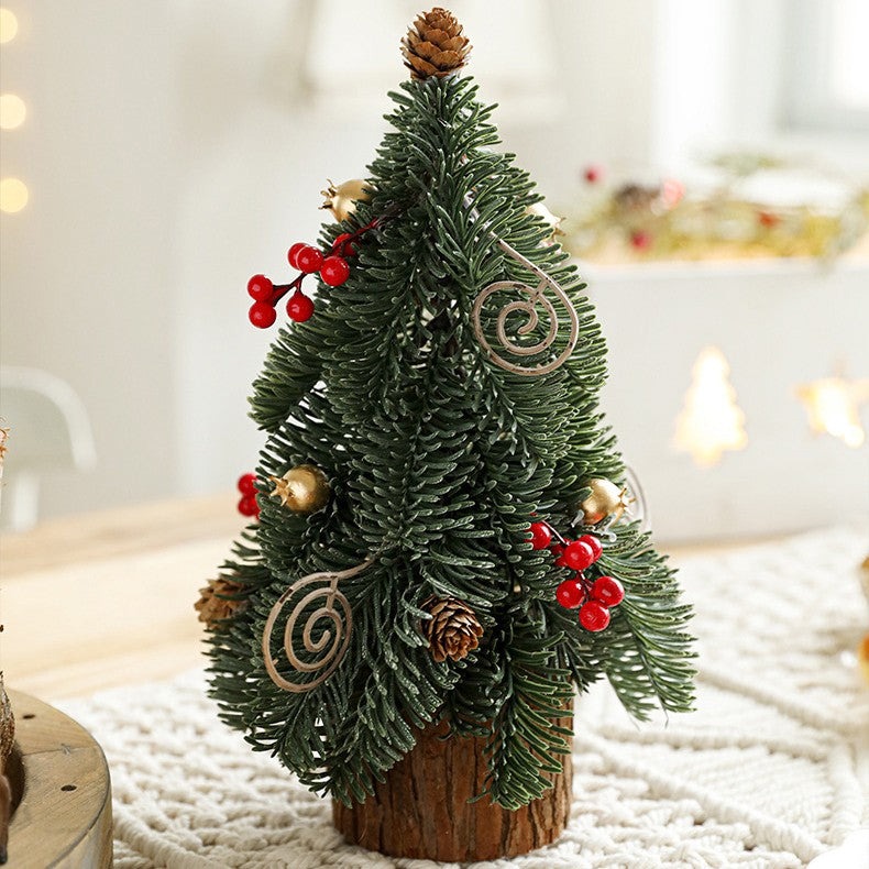 Decoratiune Craciun pentru Masa, Flippy, Ornament de Decor Model Brad de Craciun de Dimensiuni Mici, pentru Birou si