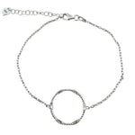 Bratara pentru Dame, Jolie Silver, din Argint 925, Model Cerc Rasucit, cu Pietre Zirconia, Ajustabila, 1.92 gr, Argintiu