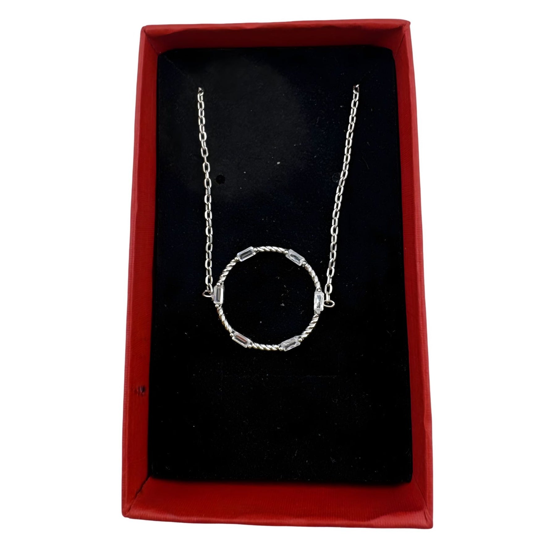 Bratara pentru Dame, Jolie Silver, din Argint 925, Model Cerc Rasucit, cu Pietre Zirconia, Ajustabila, 1.92 gr, Argintiu