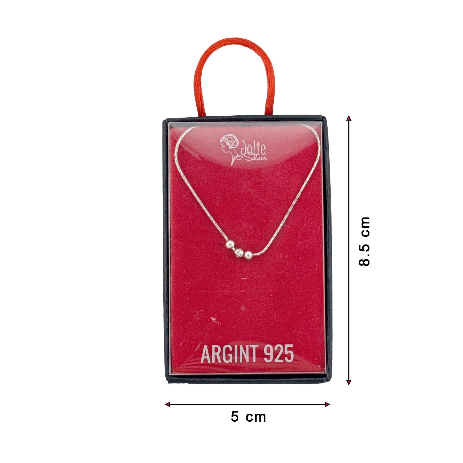Bratara din Argint 925, pentru Dama, Jolie Silver, Model 3 Bile, 1.1 g, Lungime Reglabila, Argintiu