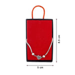 Bratara din Argint 925, pentru Dama, Jolie Silver, Model Snake cu Charm Inima si Cristale Negre, 4.86 g, Lungime