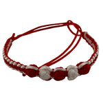 Bratara Handmade Jolie Alb-Rosu