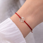 Bratara Martisor, Jolie Silver, Model Floare Stilizata Rotunda, Reglabila, Argint 925, Snur Textil, 7.5 x 4.5 cm,