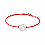Bratara Martisor, Jolie Silver, Model Floare Stilizata Rotunda, Reglabila, Argint 925, Snur Textil, 7.5 x 4.5 cm,