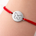 Bratara Martisor, Jolie Silver, Model Fluture Gravat, Argint 925, Snur Textil, 7.5 x 4.5 cm, Argintiu