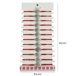 Bratara Martisor pentru Dama, Jolie, Model Copac Rotund, Set 12 bucati, Pandativ Argintiu din Inox cu Snur Rosu