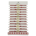 Bratara Martisor pentru Dama, Jolie, Model Luna Contur, Set 12 bucati, Pandativ din Inox Auriu, Snur Ajustabil