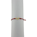Bratara Martisor pentru Dama, Jolie, Model Luna Contur, Set 12 bucati, Pandativ din Inox Auriu, Snur Ajustabil