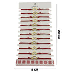 Bratara Martisor pentru Dama, Jolie, Model Luna Contur, Set 12 bucati, Pandativ din Inox Auriu, Snur Ajustabil