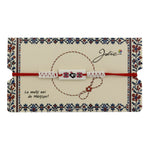 Martisor de Tip Bratara Norocoasa, Jolie, Ornament Central cu Motive Populare, Model Alb, Dimensiune Reglabila, Ambalaj