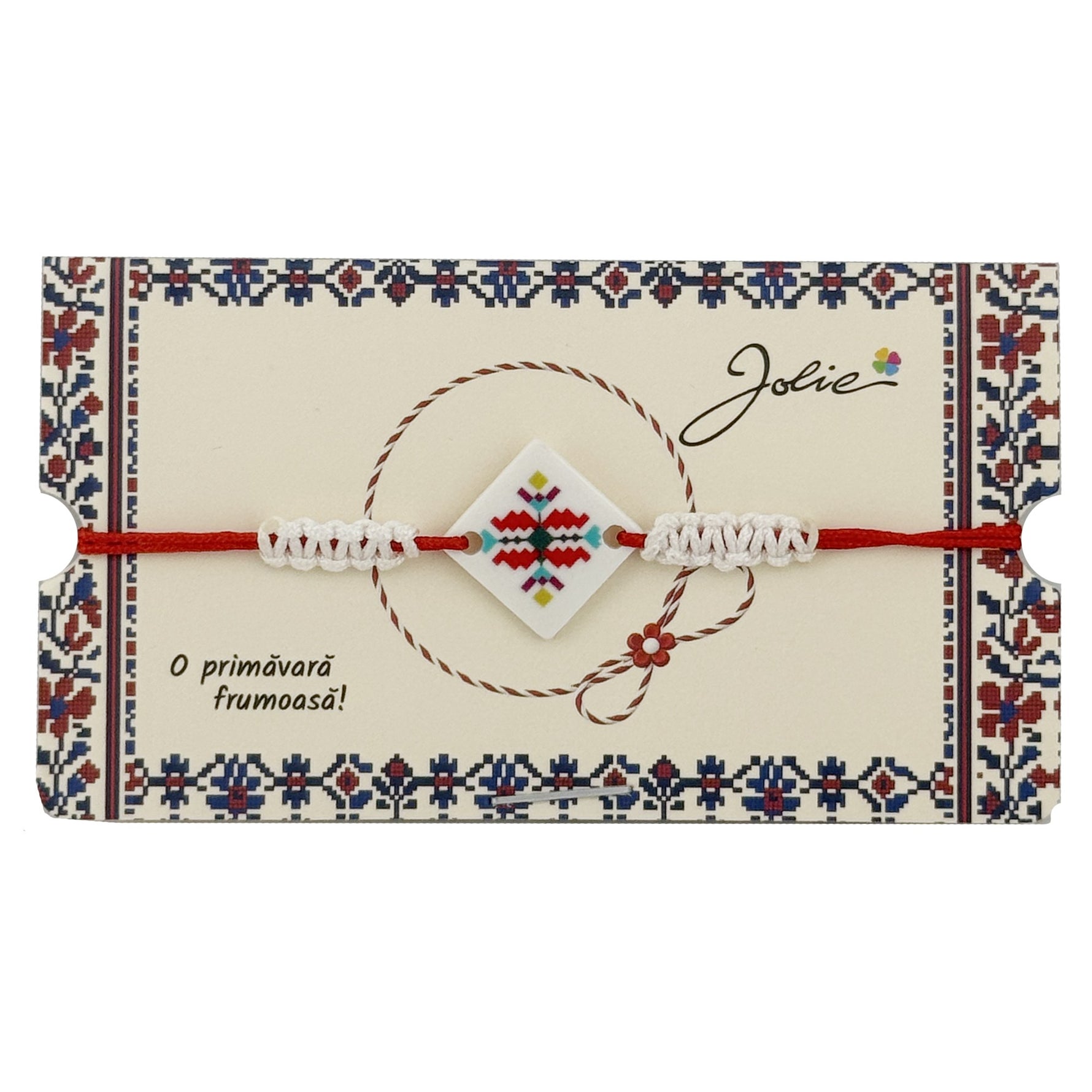 Martisor Traditional Bratara Norocoasa, Jolie, Model Romb Multicolor, Bratara Martisor pentru Copii, din