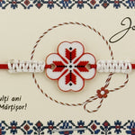 Martisor Traditional Bratara Norocoasa, Jolie, Model Trifoi Port Traditional, Bratara Martisor pentru Copii, din