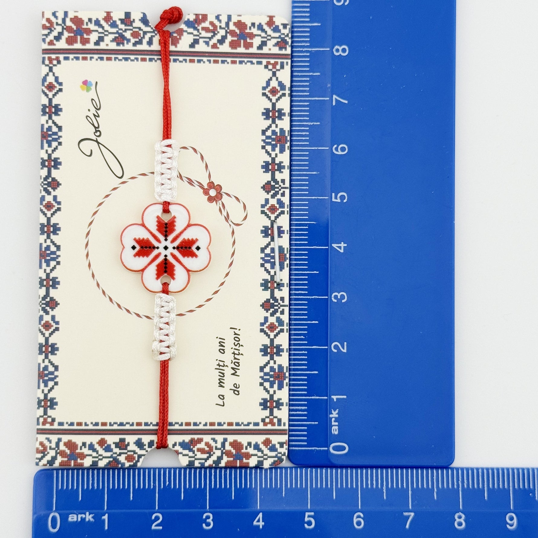 Martisor Traditional Bratara Norocoasa, Jolie, Model Trifoi Port Traditional, Bratara Martisor pentru Copii, din