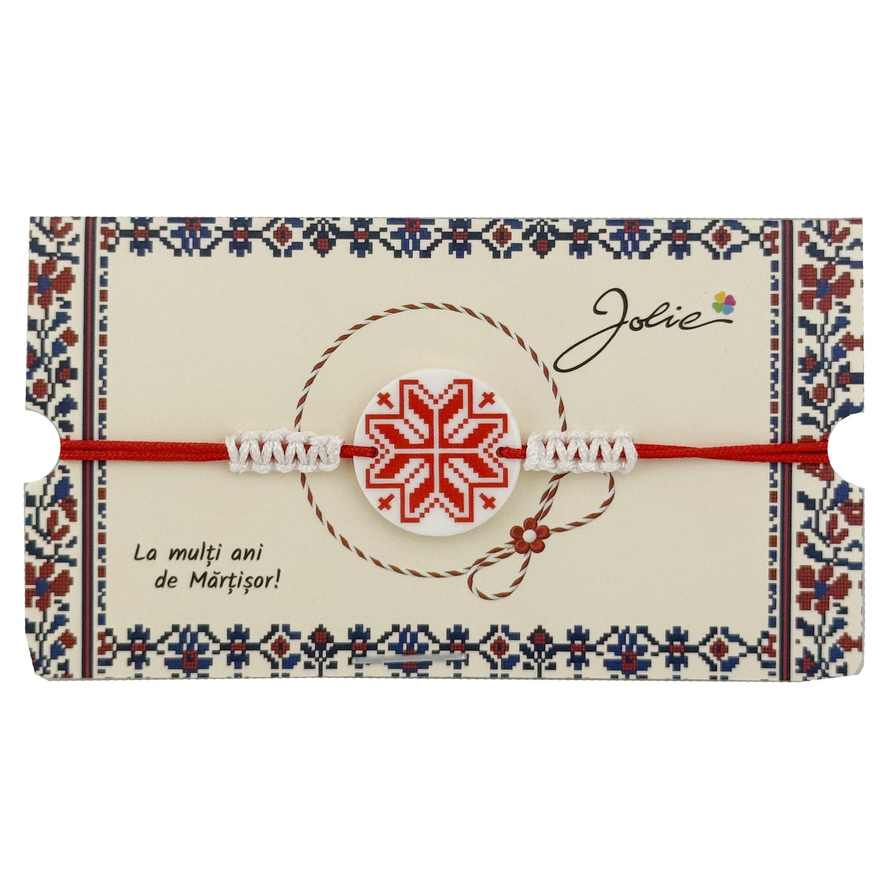 Martisor Traditional Bratara Norocoasa, Jolie, Model Rotund cu Port Traditional, Bratara Martisor pentru Copii, din