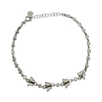 Bratara pentru Copii, Jolie, Argint 925, Model Fluture, cu Email si Zirconiu, 22 cm/4.4g Argintiu/Alb