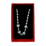 Bratara pentru Copii, Jolie, Argint 925, Model Fluture, cu Email si Zirconiu, 22 cm/4.4g Argintiu/Turcoaz