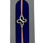 Bratara Placata cu Aur 24k, Jolie, Model FLUTURE, Martisor Bratara, cu Snur Alb/Rosu, Auriu