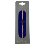 Bratara Placata cu Aur 24k, Jolie, Model CRUCE, Martisor Bratara, cu Snur Alb/Rosu, Auriu