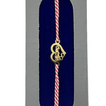 Bratara Placata cu Aur 24k, Jolie, Model INIMA MAMA, Martisor Bratara, cu Snur Alb/Rosu, Auriu