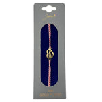 Bratara Placata cu Aur 24k, Jolie, Model INIMA MAMA, Martisor Bratara, cu Snur Alb/Rosu, Auriu