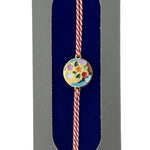 Bratara Placata cu Aur 24k, Jolie, Model GLOB cu STELE, Martisor Bratara, cu Snur Alb/Rosu, Auriu