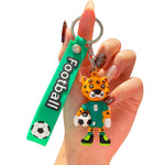 Breloc Chei, Flippy, Model Leopard, Mascota de Fotbal, Cupa Mondiala, Accesoriu Pentru Chei si Rucsac, Cauciuc Moale,