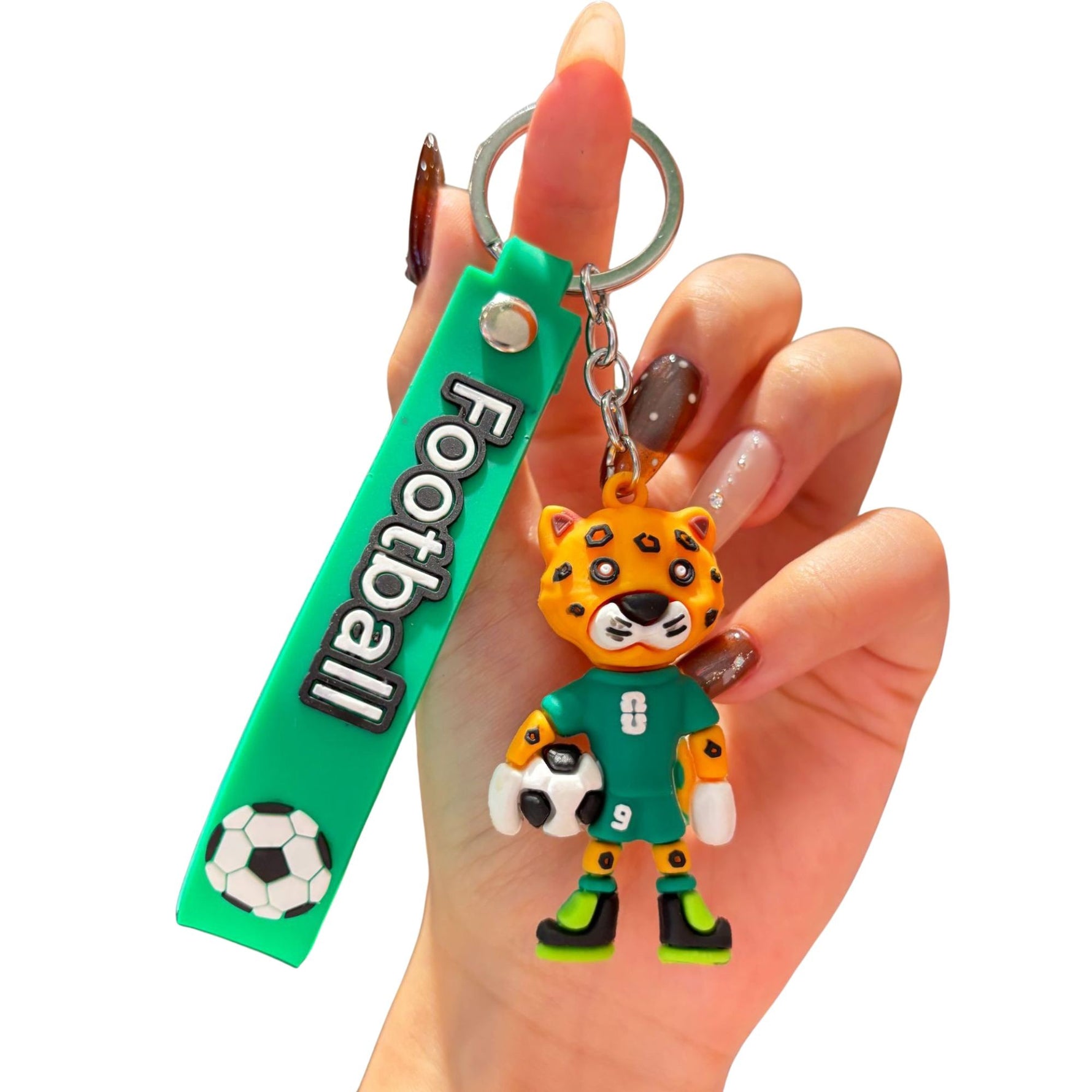 Breloc Chei, Flippy, Model Leopard, Mascota de Fotbal, Cupa Mondiala, Accesoriu Pentru Chei si Rucsac, Cauciuc Moale,