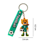 Breloc Chei, Flippy, Model Leopard, Mascota de Fotbal, Cupa Mondiala, Accesoriu Pentru Chei si Rucsac, Cauciuc Moale,