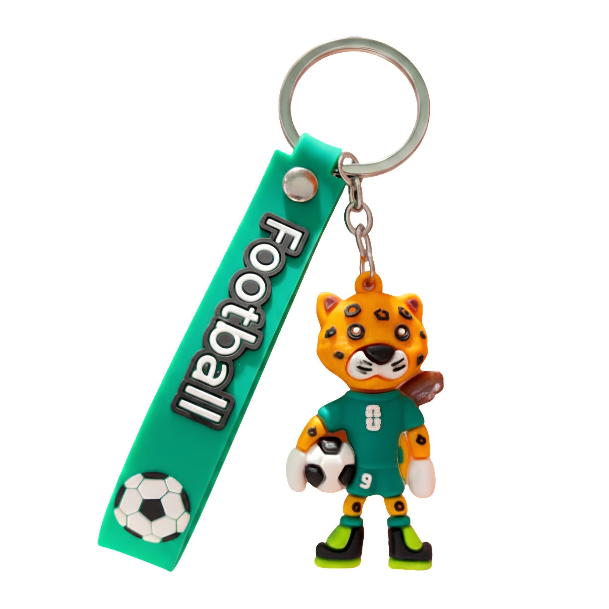 Breloc Chei, Flippy, Model Leopard, Mascota de Fotbal, Cupa Mondiala, Accesoriu Pentru Chei si Rucsac, Cauciuc Moale,