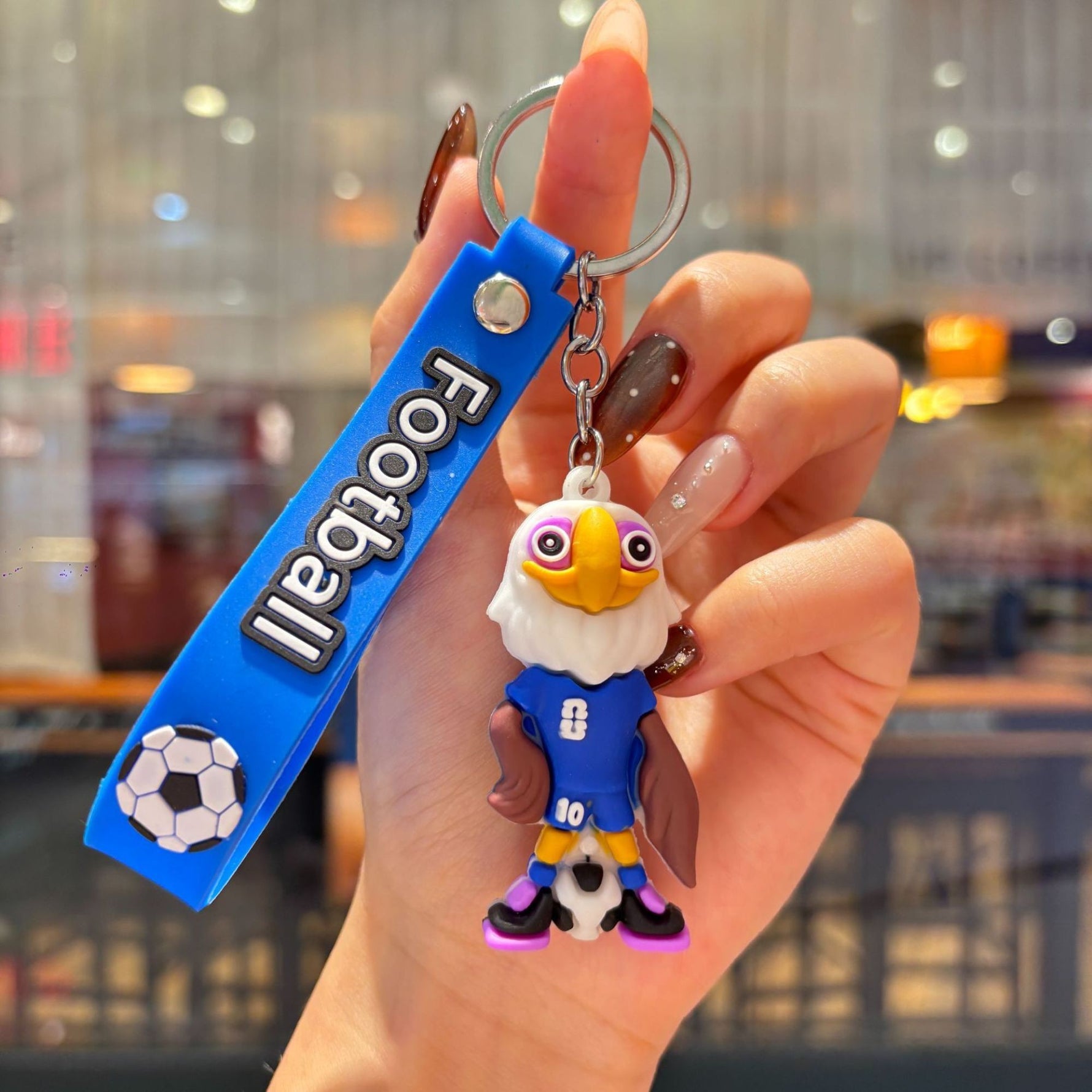 Breloc Chei, Flippy, Model Vultur, Mascota de Fotbal, Cupa Mondiala, Accesoriu Pentru Chei si Rucsac, Cauciuc Moale, 26