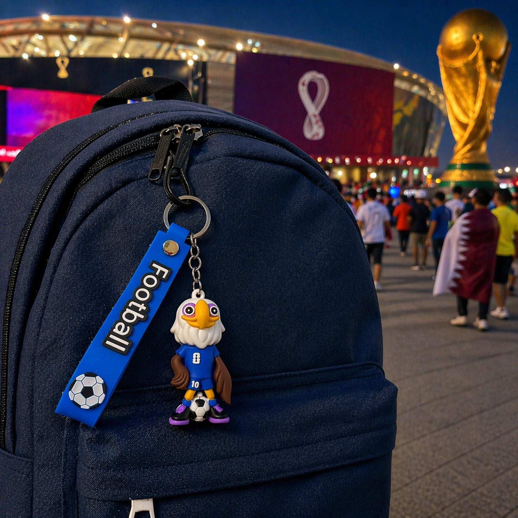 Breloc Chei, Flippy, Model Vultur, Mascota de Fotbal, Cupa Mondiala, Accesoriu Pentru Chei si Rucsac, Cauciuc Moale, 26