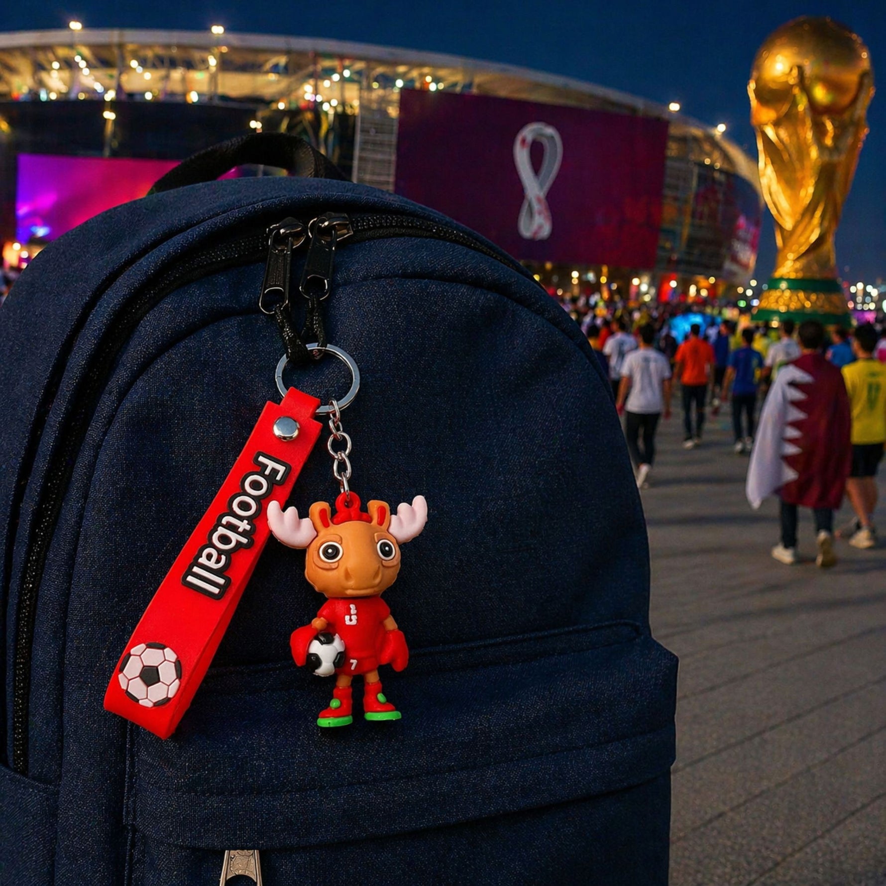 Breloc Chei, Flippy, Model Cerb, Mascota de Fotbal, Cupa Mondiala, Accesoriu Pentru Chei si Rucsac, Cauciuc Moale, 26
