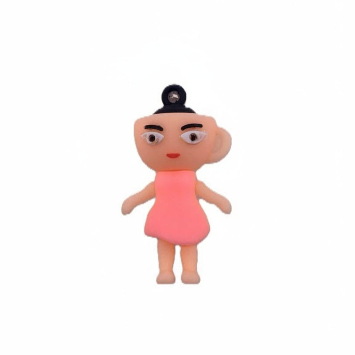 Breloc de Chei din Silicon, Flippy, Figurina Brainrot Ballerina Cappuccina, 4 cm, Roz