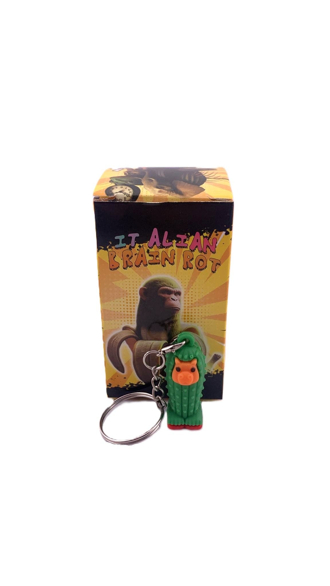 Breloc de Chei din Silicon, Flippy, Figurina Brainrot Cacto Hipopotamo, 4 cm, Verde